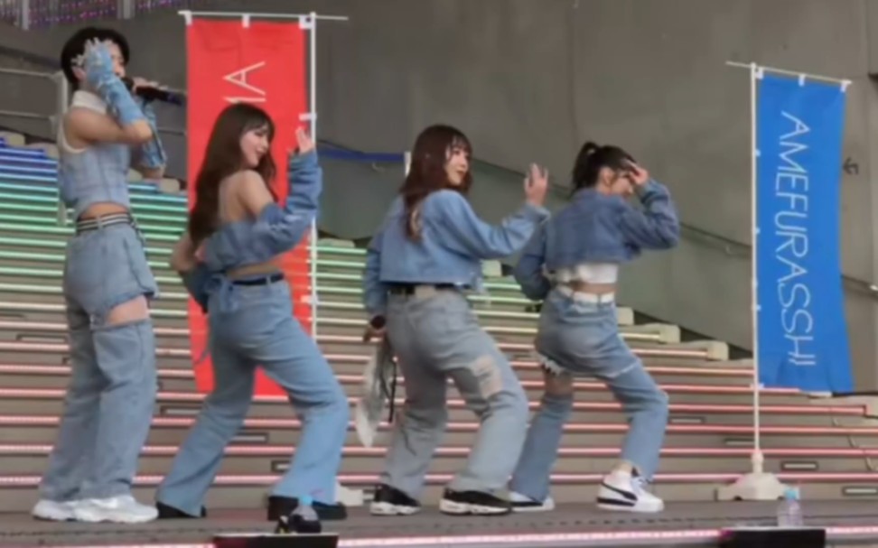 This dance is really hard to explain. AMEFURASSHI, a small Japanese idol group