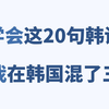 【韩语口语详解版】学会这20句韩语，直接让我在韩国混了三年