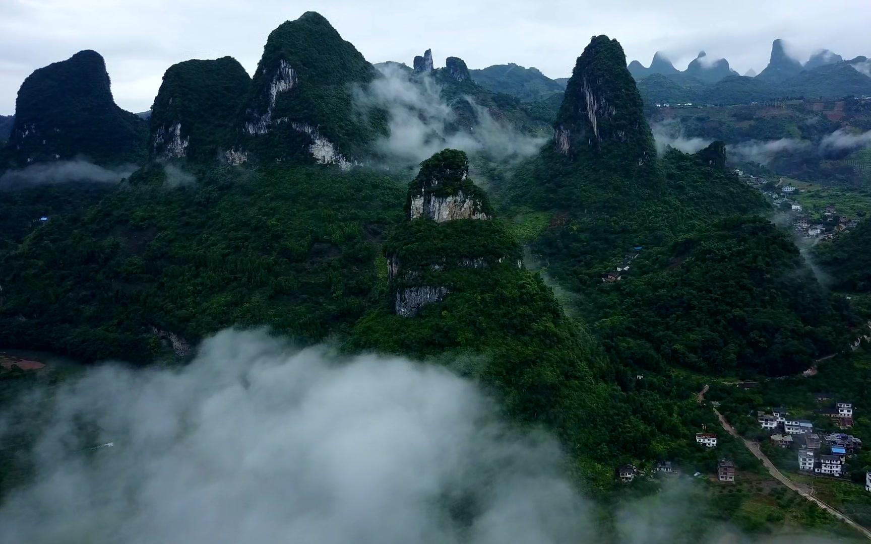 【1080p#航拍】云上桂林阳朔-山水甲天下、今天大开眼界了