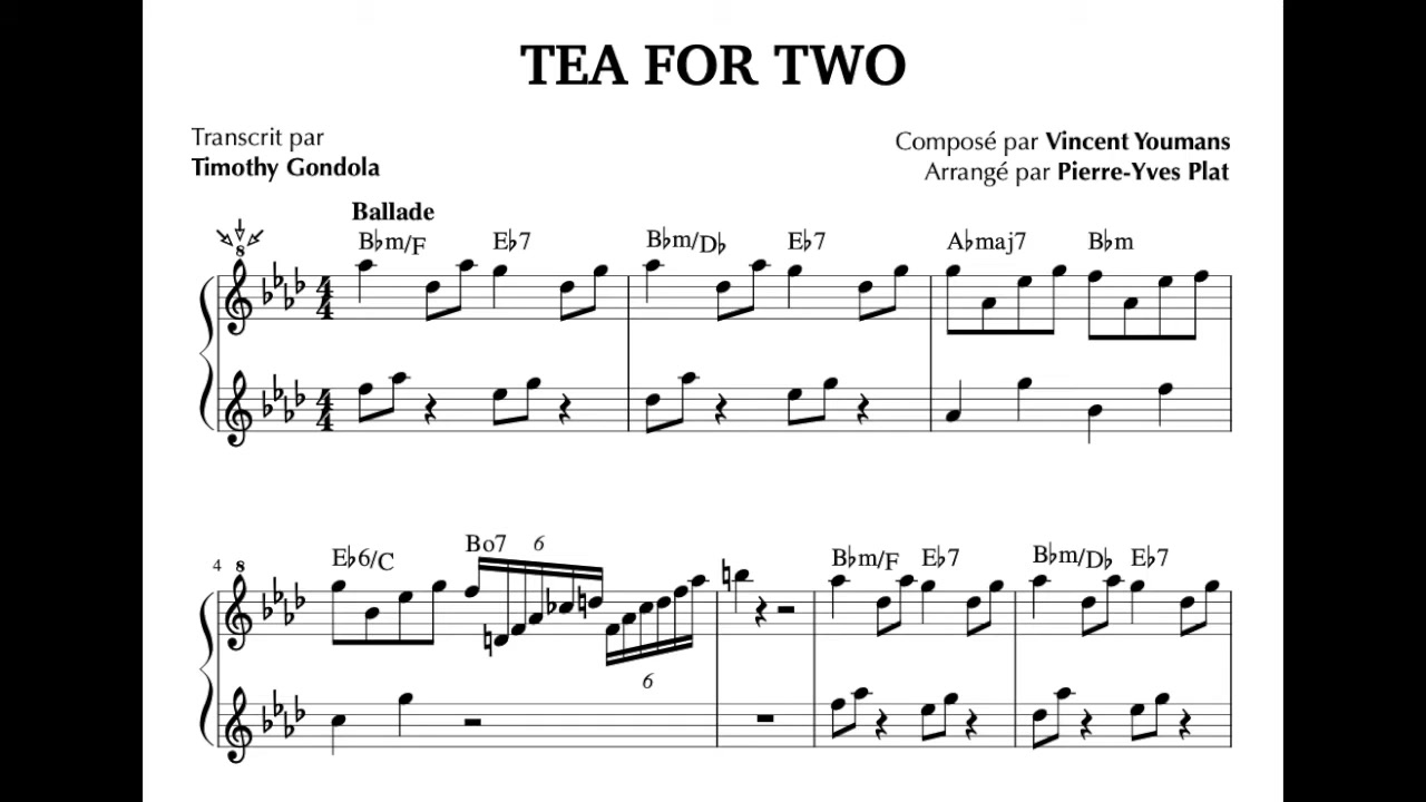 Tea For Two谱（高清）_哔哩哔哩_bilibili