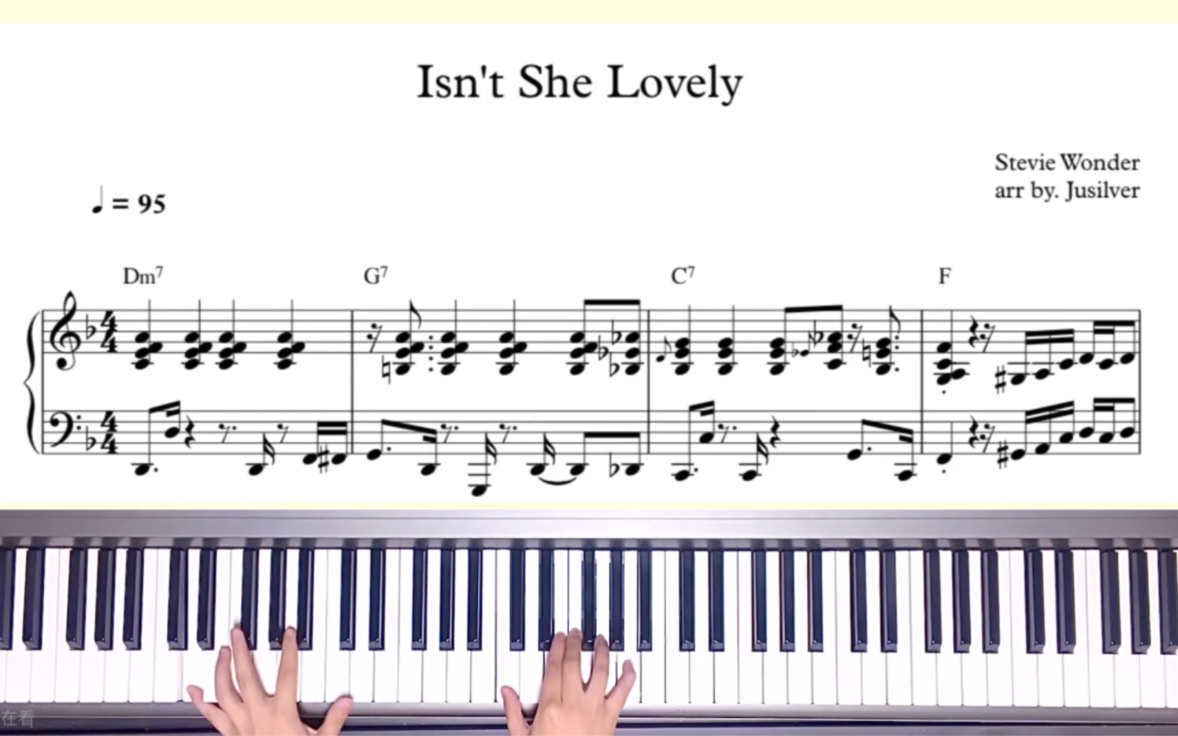 【Isn't She Lovely/钢琴谱】Stevie Wonder (Funk/Jazz piano) by.Jusilve