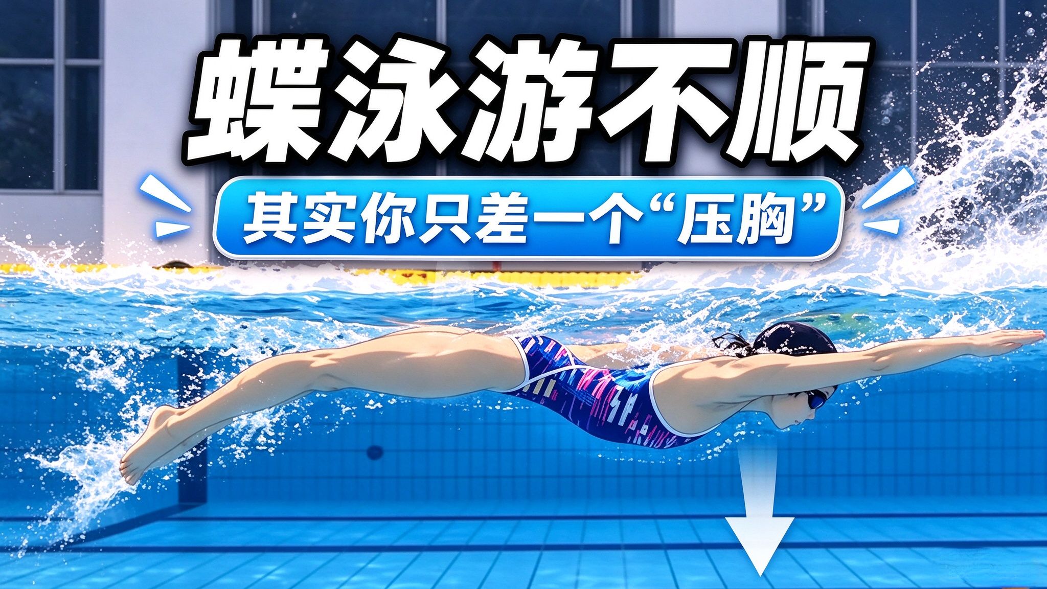 蝶泳游不顺，其实你只差一个“压胸”