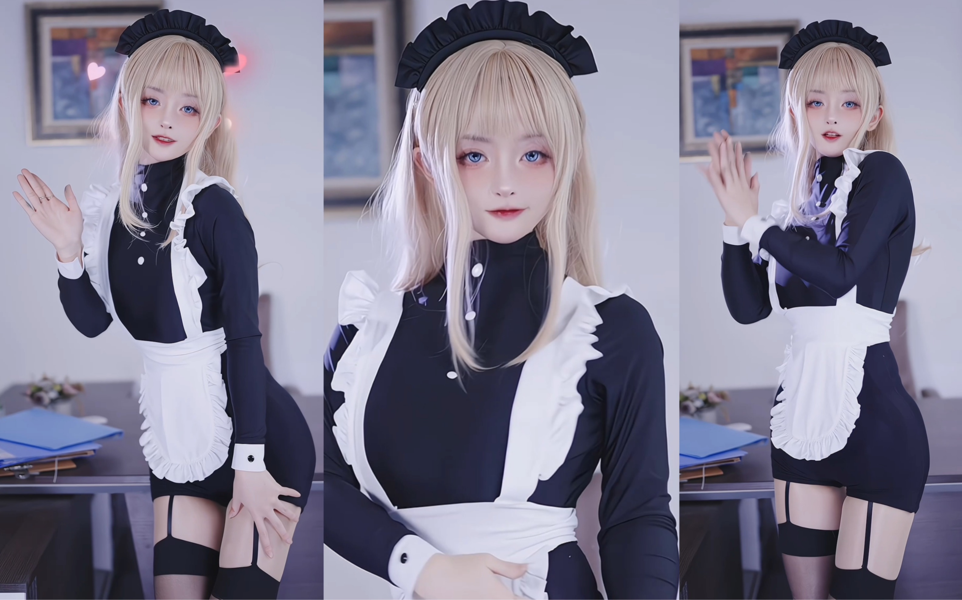 I can't even imagine how happy I'd be with a little maid in my office.