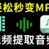 免费多格式音频提取工具，MP4秒变MP3，视频提取声音 音乐，可提取B站视频内音频...