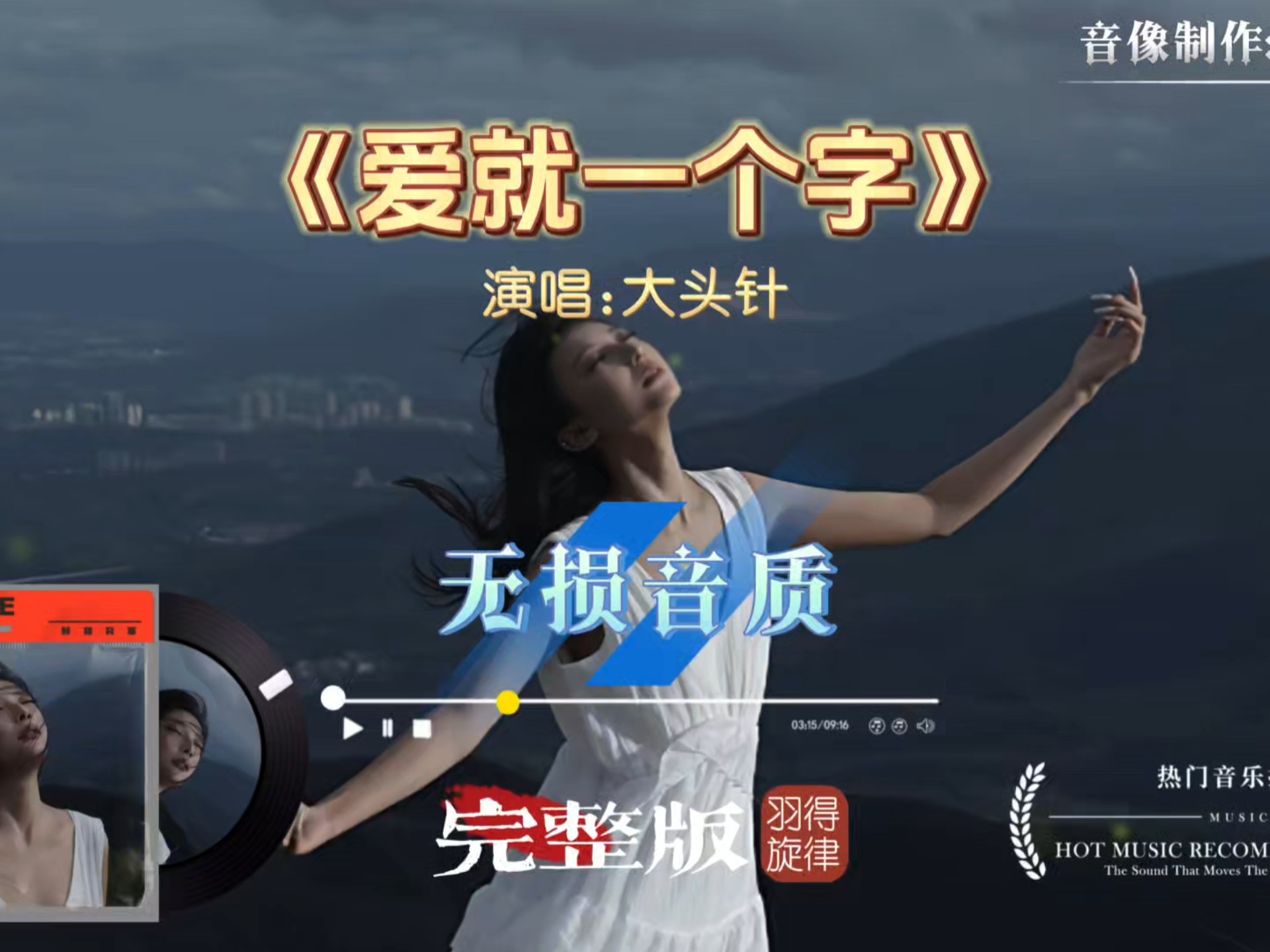 大头针翻唱经典《爱就一个字》完整版，温柔而深情的嗓音，更显真挚