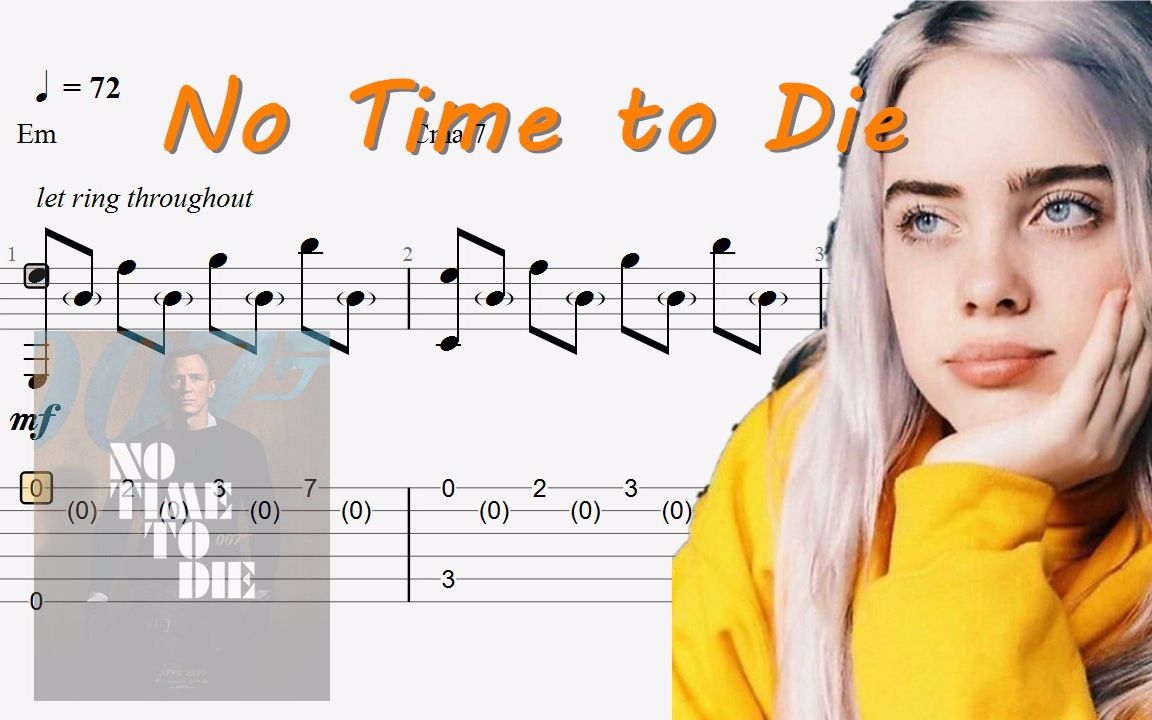 no time to die钢琴谱,alone棉花糖钢琴谱 notimetodiebillieeilish007无暇赴死主题曲指弹吉他谱附吉他谱下载