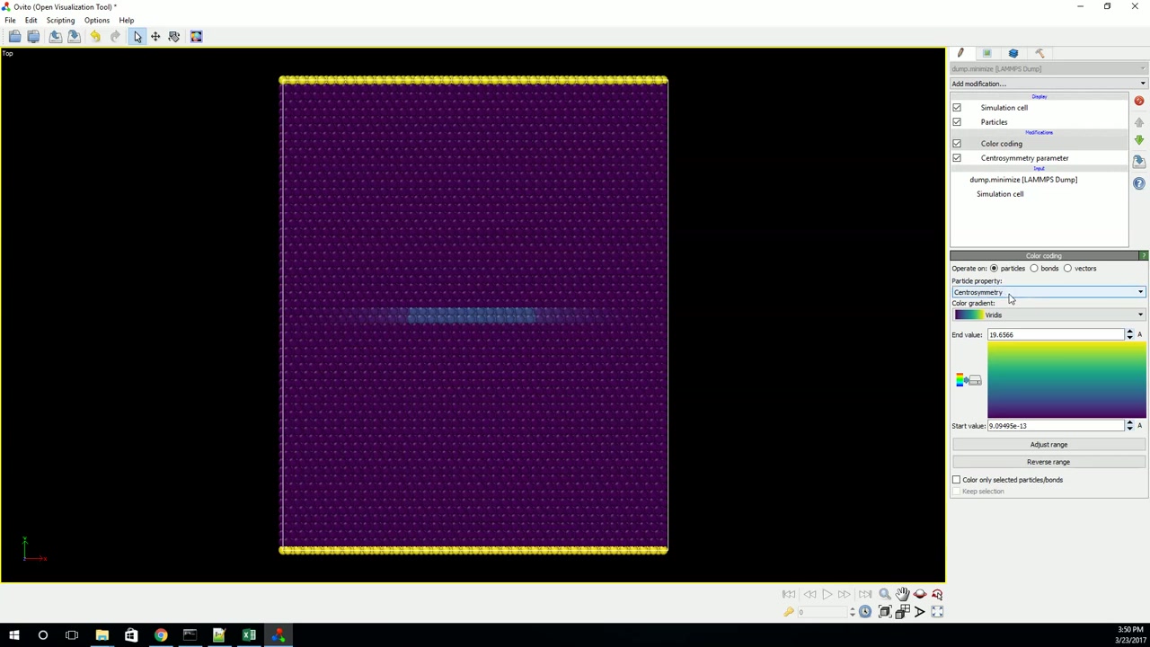 Using Ovito to Analyze a LAMMPS Simulation for Dislocation Velocity_哔哩