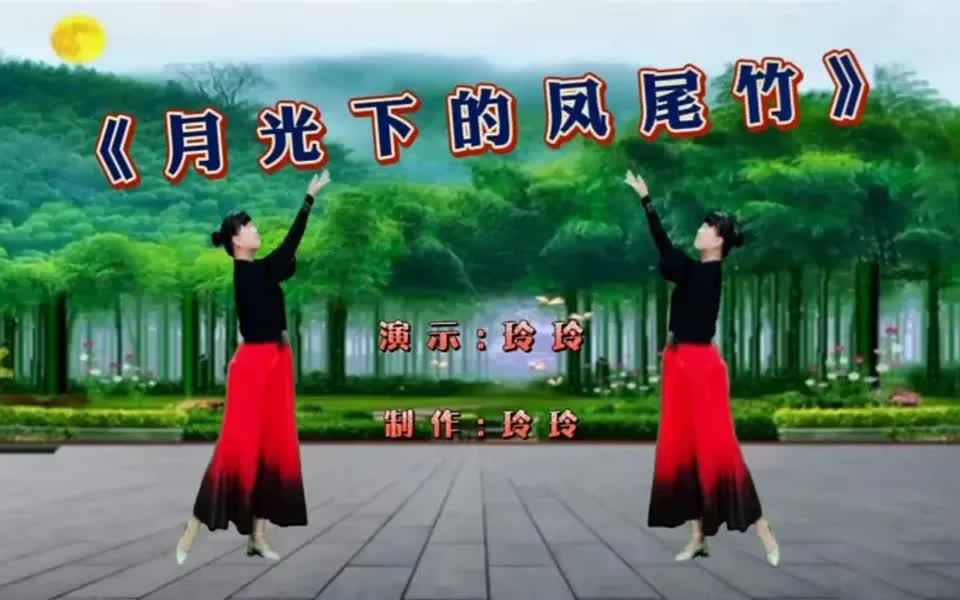 优美三步广场舞《月光下的凤尾竹》网红完整版演示