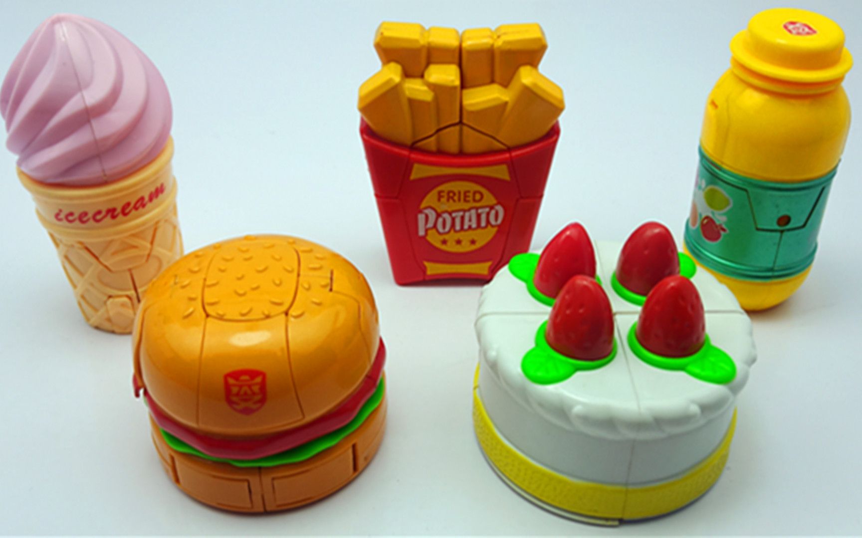 麦当劳套餐，机器人变形，汉堡薯条冰激凌