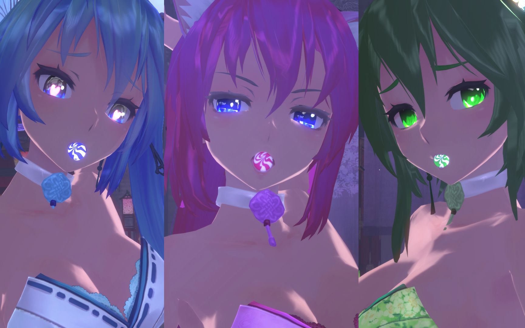 【mmd/v家三人】色气系列-tda改变巫女服&警察服「虎视眈眈」_哔哩
