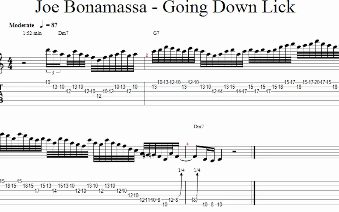 Joe Bonamassa的五声音阶快速长句子