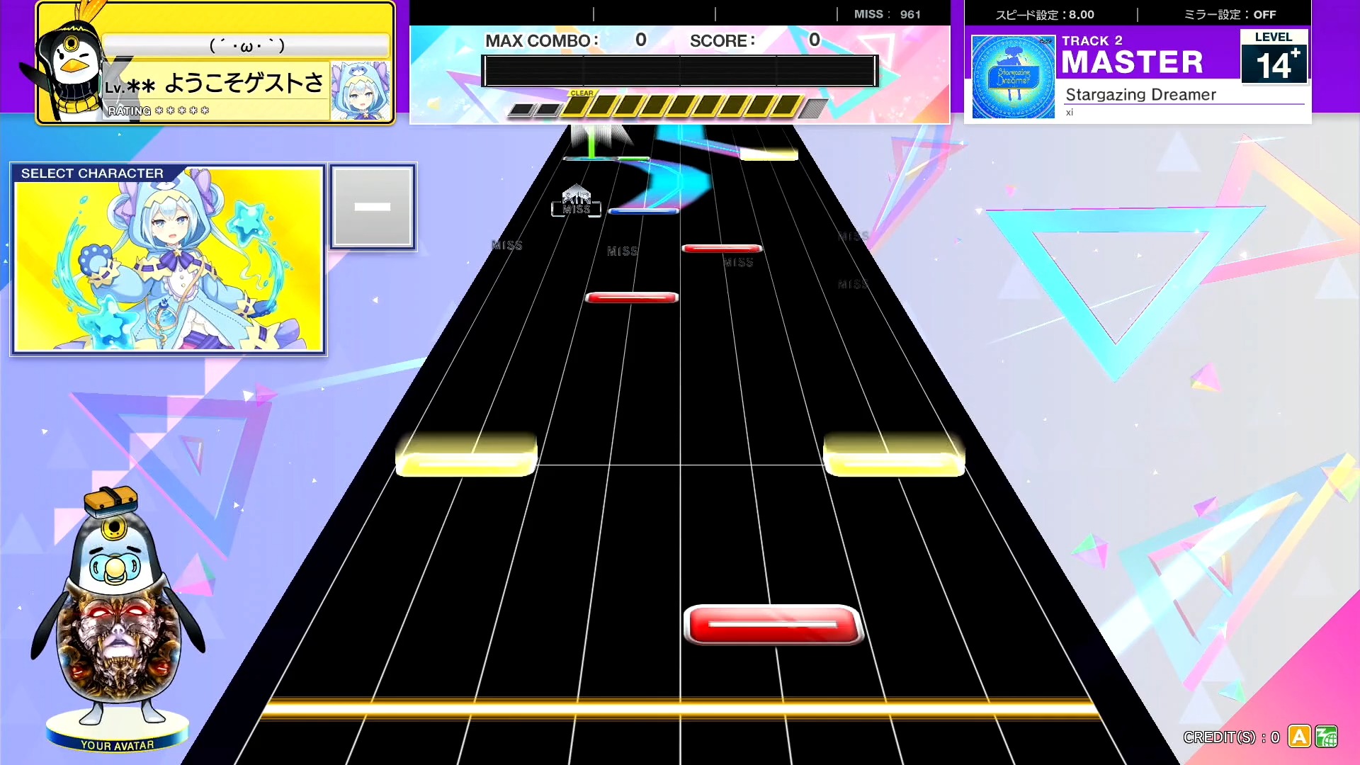 【CHUNITHM/中二节奏】谱面确认 Stargazing Dreamer [MASTER 14+］(流速9.0)