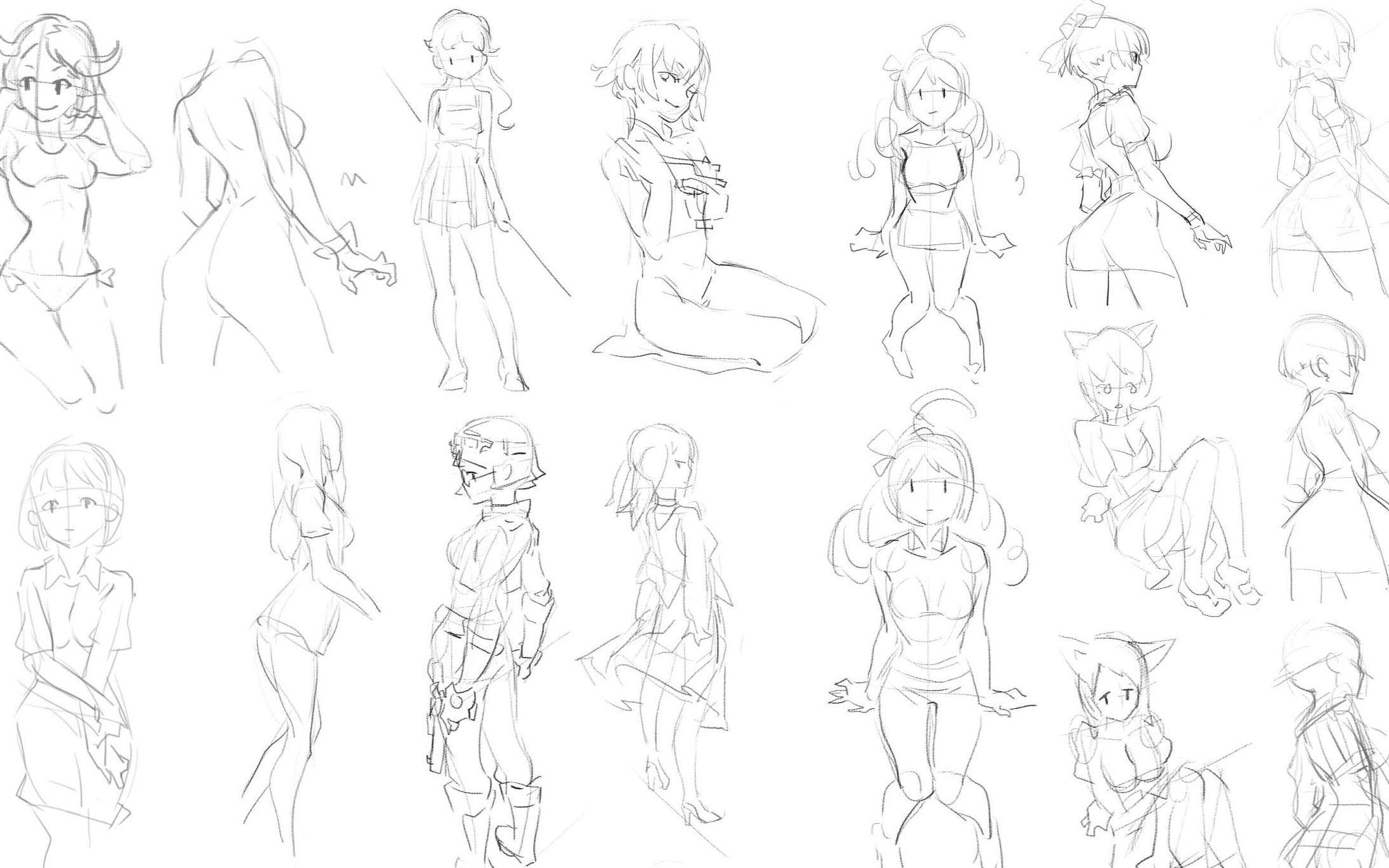 【人体教程补充 & 速写演示】(速写 tips 更新版本,包括火柴人演示)