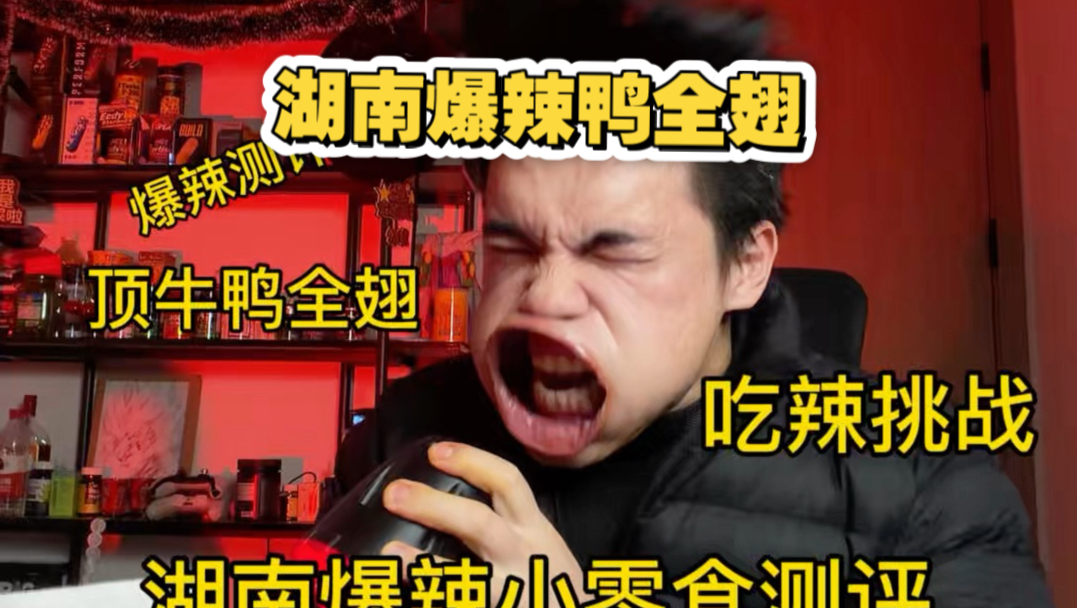 湖南爆辣小零食挑战，顶牛鸭全翅你能吃几个？