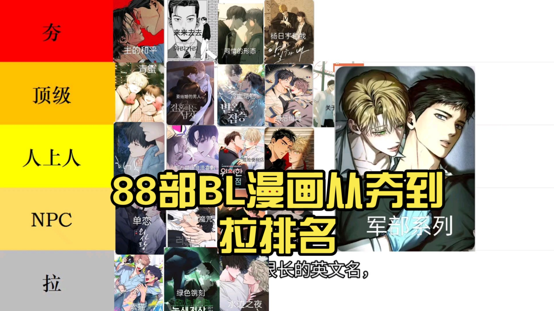 88部BL漫画从夯到拉排名（中）