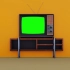 【绿幕素材】变成复古的电视绿色屏幕，无水印