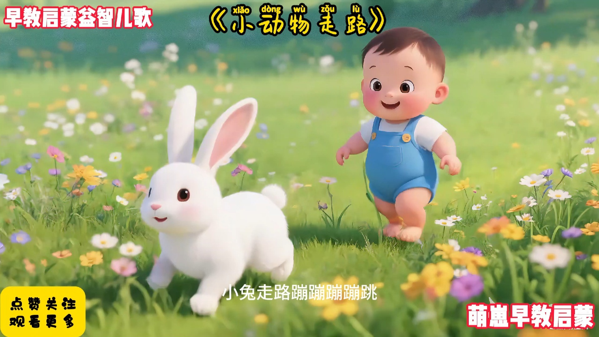 儿歌300首连续播放《小动物走路》完整版早教儿歌动画最火AI视频宝宝爱看