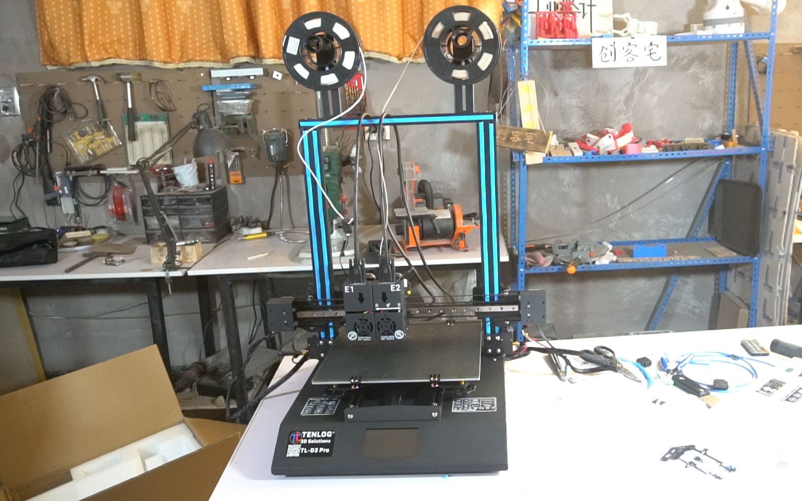 独立双喷头3D打印机开箱