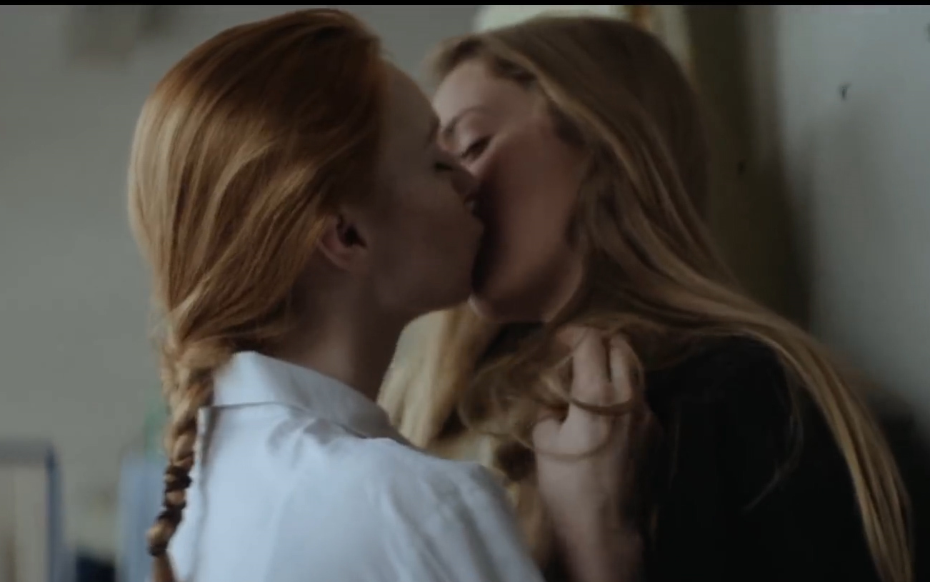 Lesbians french kissing gifs