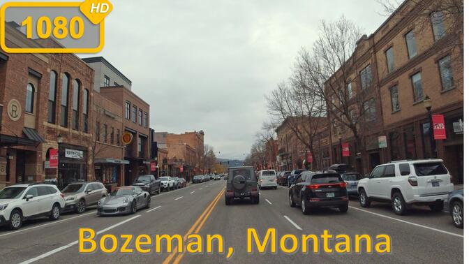 博兹曼，蒙大拿州 Driving in Bozeman, Montana - 行车旅游Vlog