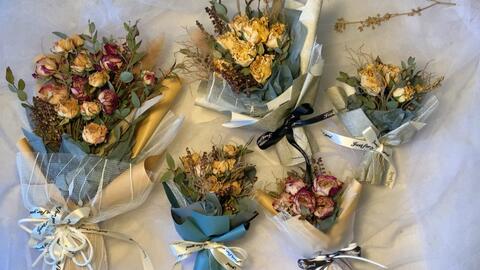 制作干花团扇短视频,干花团扇制作过程