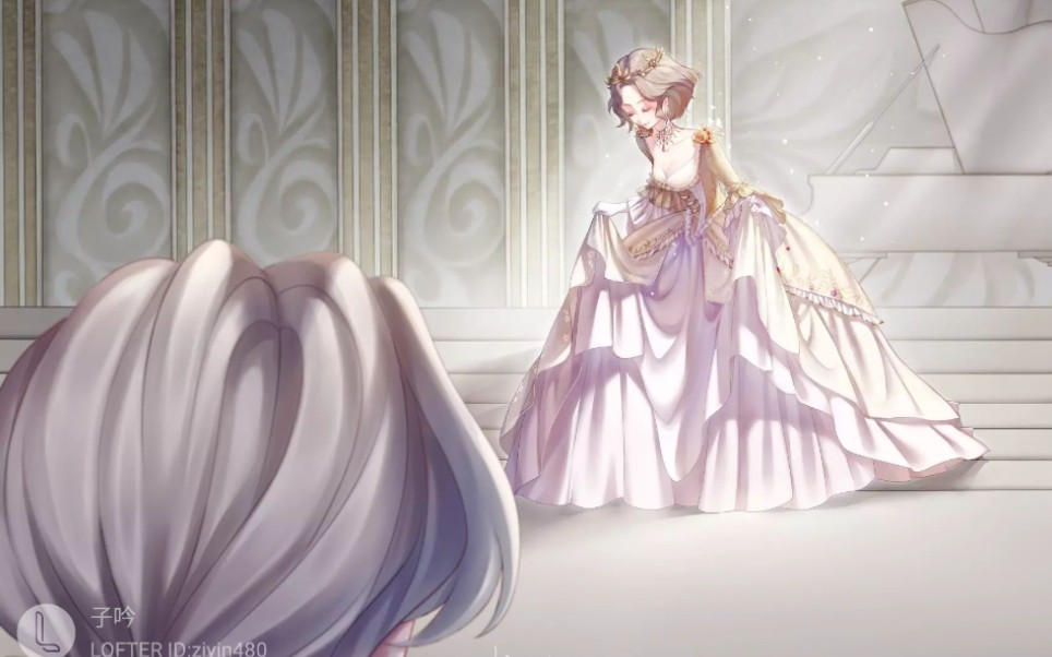 Anime girl in ball gown