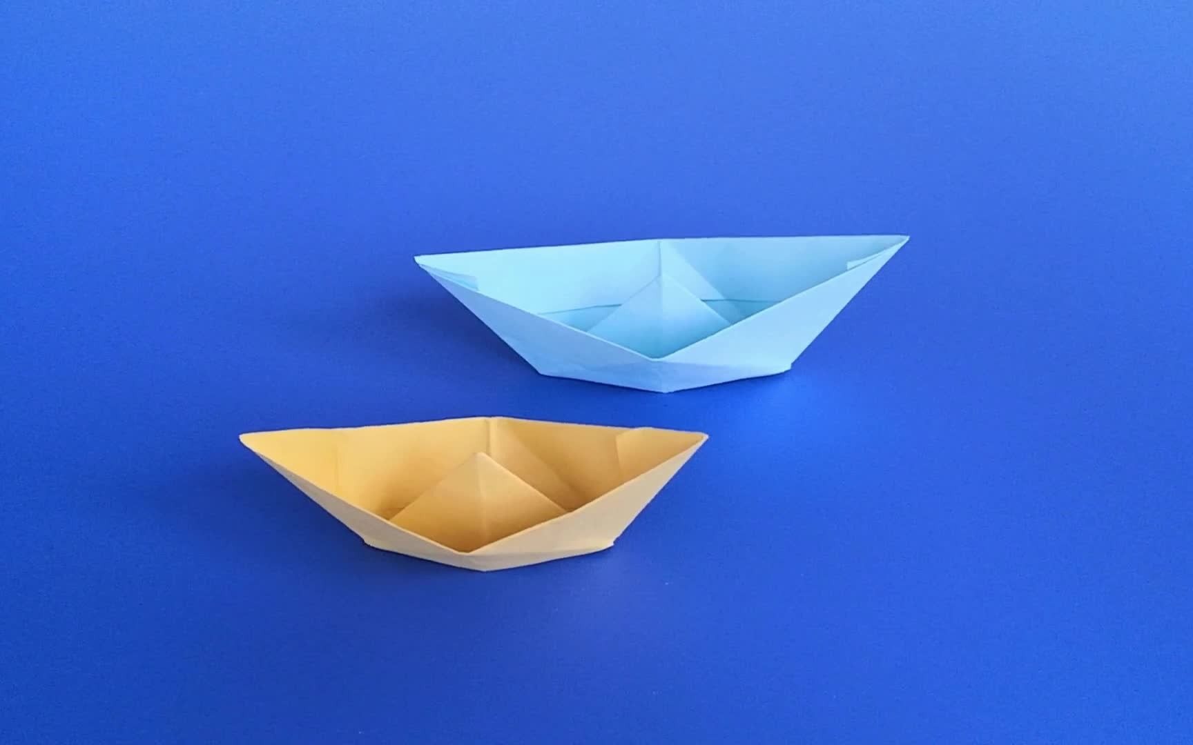 最简单的手工折纸方法 小船怎么叠纸图解步骤╭★肉丁网
