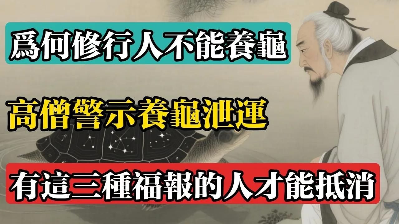 為何修行人不能養龜？高僧警示養龜泄運，有這三種福報的人才能抵消！#佛教 #佛法 #佛教玄學 #佛教智慧 #佛學知識 #佛學智慧 #修心修行 #佛教文化 #禪悟人