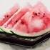 水彩美食-水当当的西瓜教程【原速讲解】
