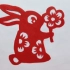 十二生肖剪纸兔子，拿花花的可爱小兔子剪纸教程