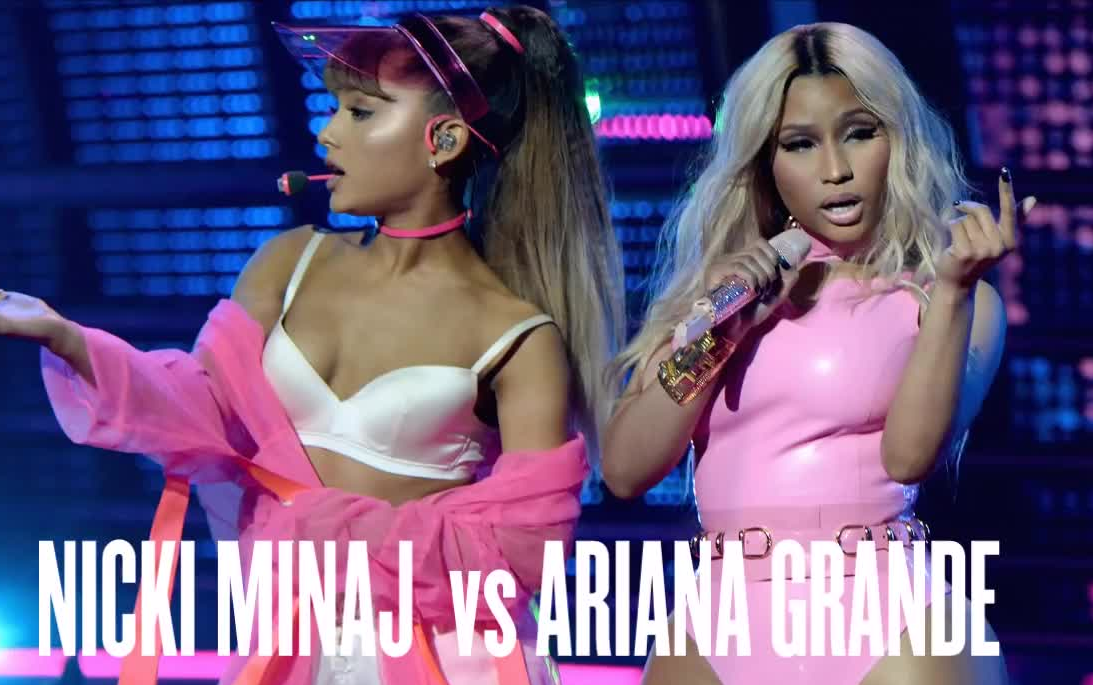 【vs】黑人女明星rap对决!a妹ariana grande还是麻辣鸡nicki minaj