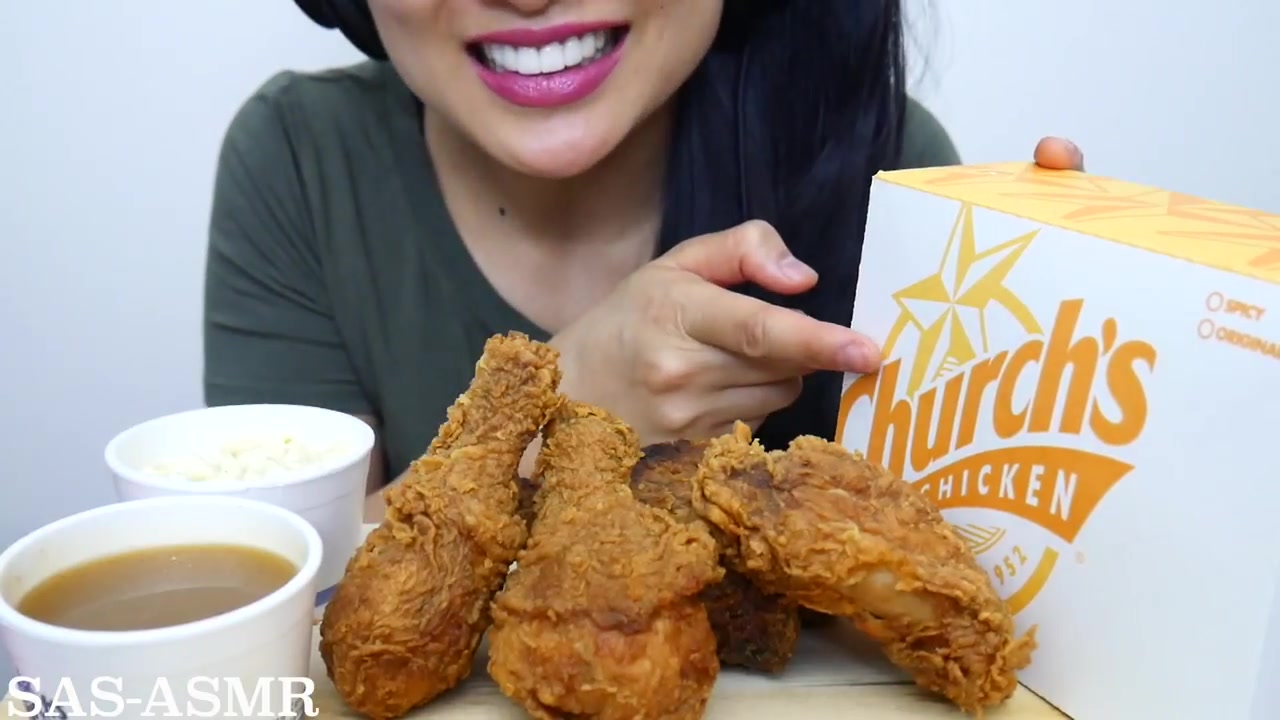 英文吃播sas吃炸鸡asmr