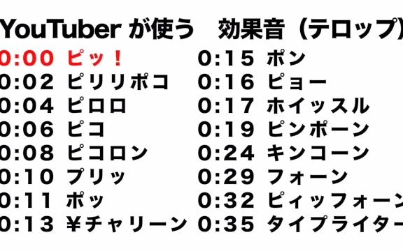 油管网红使用的音效素材（字幕用）