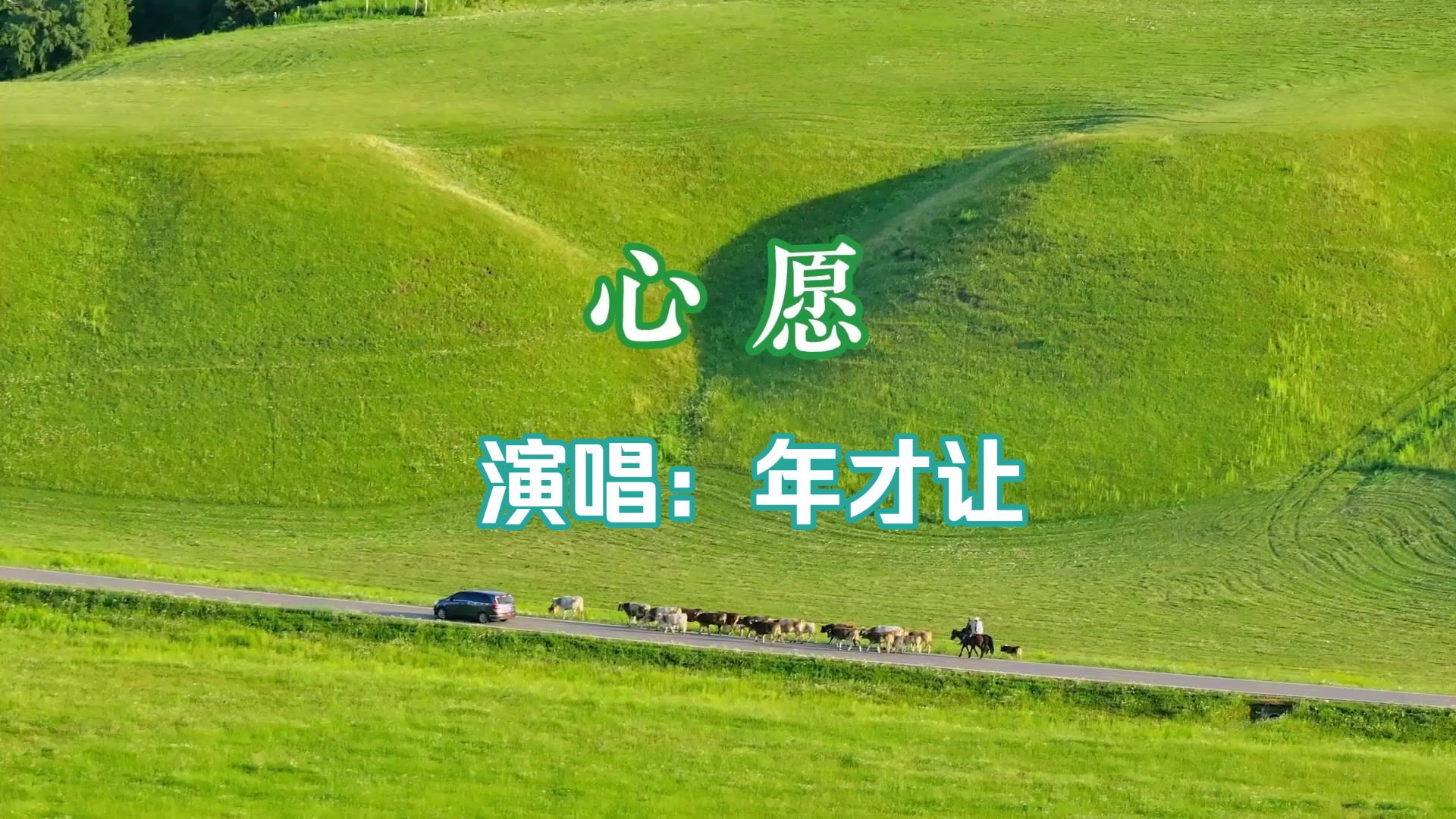 草原歌曲-年才让《心愿》K歌字幕完整版