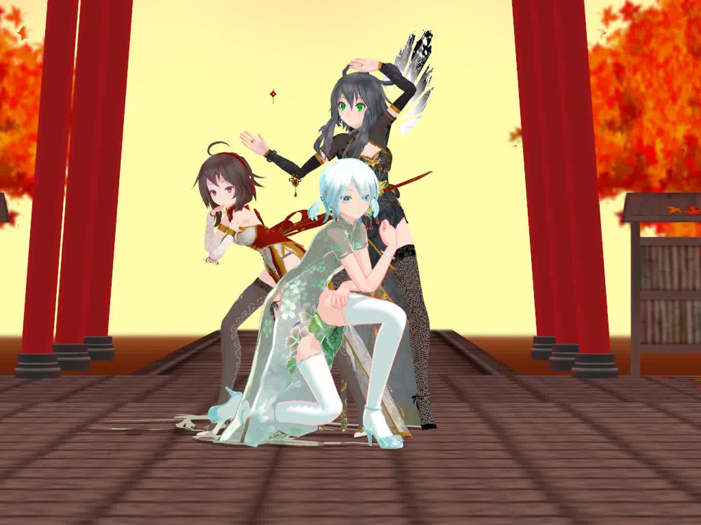 【mmd乐正绫 洛天依 言和】虎视眈眈