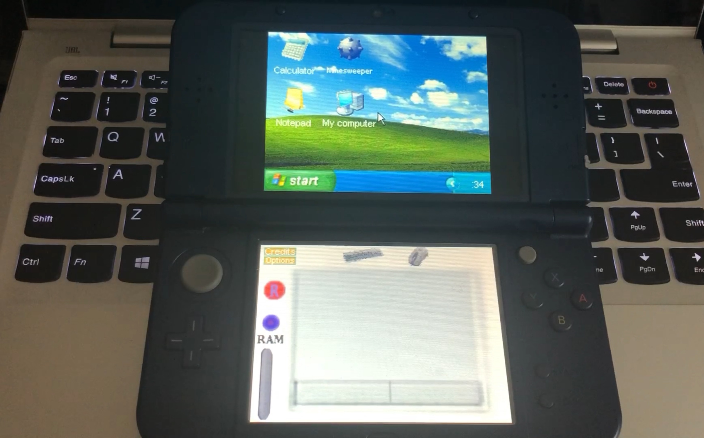 3DS运Windows XP ？？我的3DS已经决定原地爆炸了……_哔哩哔哩 (゜゜)つロ 干杯bilibili