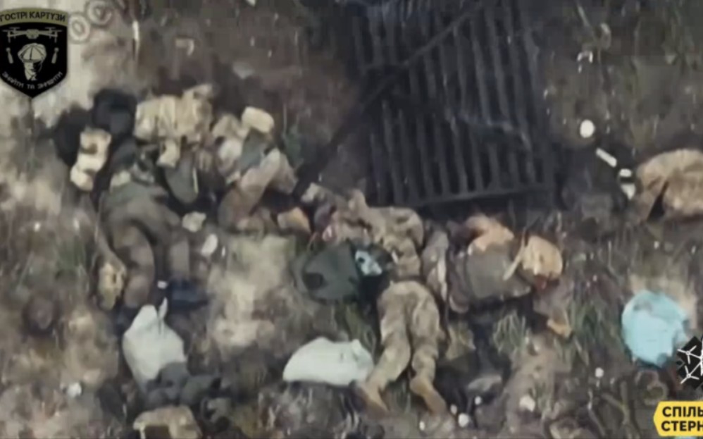 满地躺尸，敏锐的迦太基人正在用无人机销毁在哈尔科夫地区北部俄国佬损失的俄罗斯车辆和步兵。