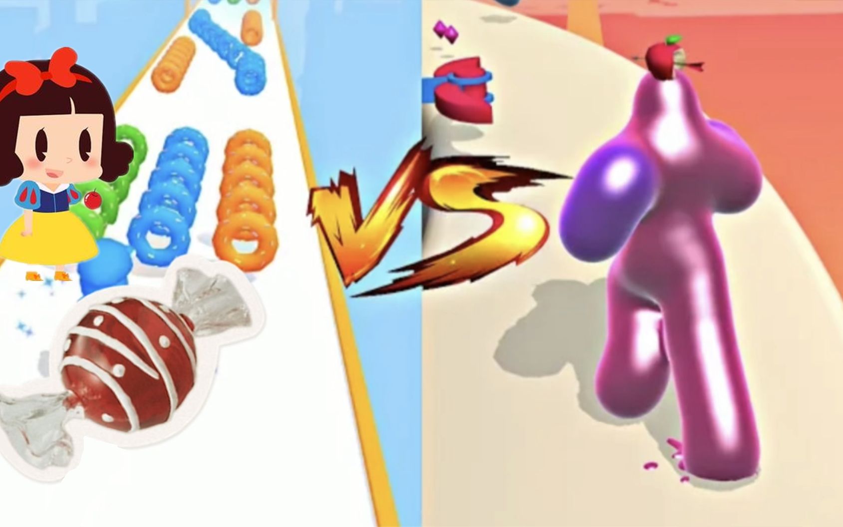 吃货冲冲冲：塔米变身果冻人送苹果，白雪吃完苹果吃糖果！