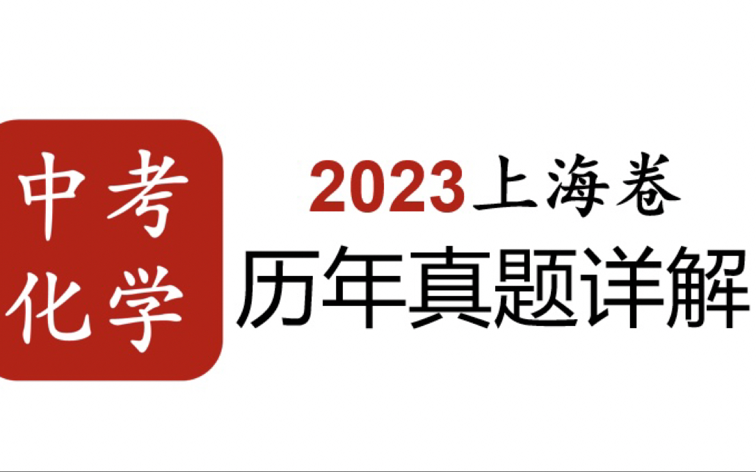 【中考化学】历年真题详解  2023上海卷