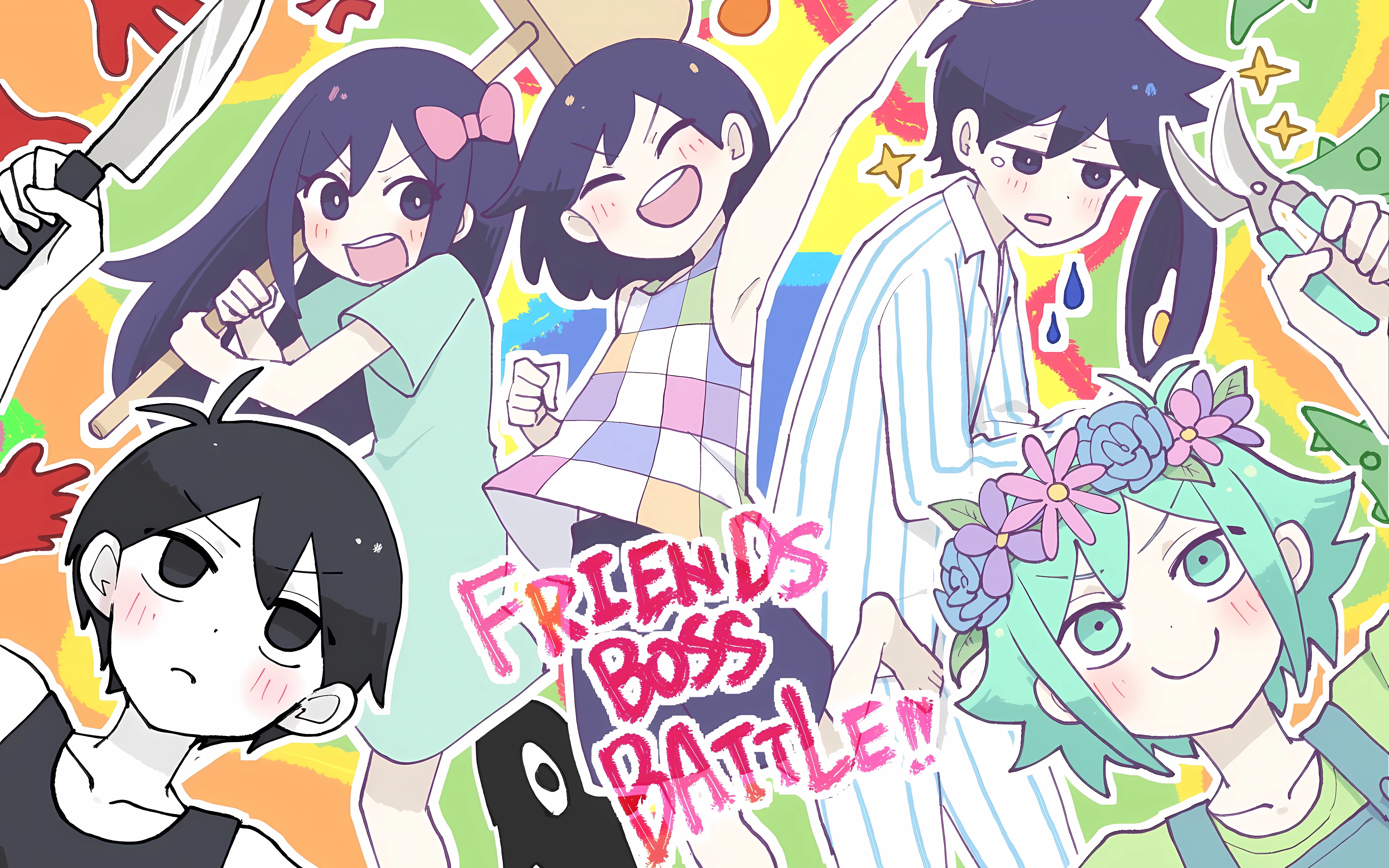 OMORI 🎻 Friends Boss Battle 🔪🌻 𝑽𝒔 🎀🏀🍳