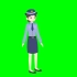 绿幕沙雕人物动画素材女警察