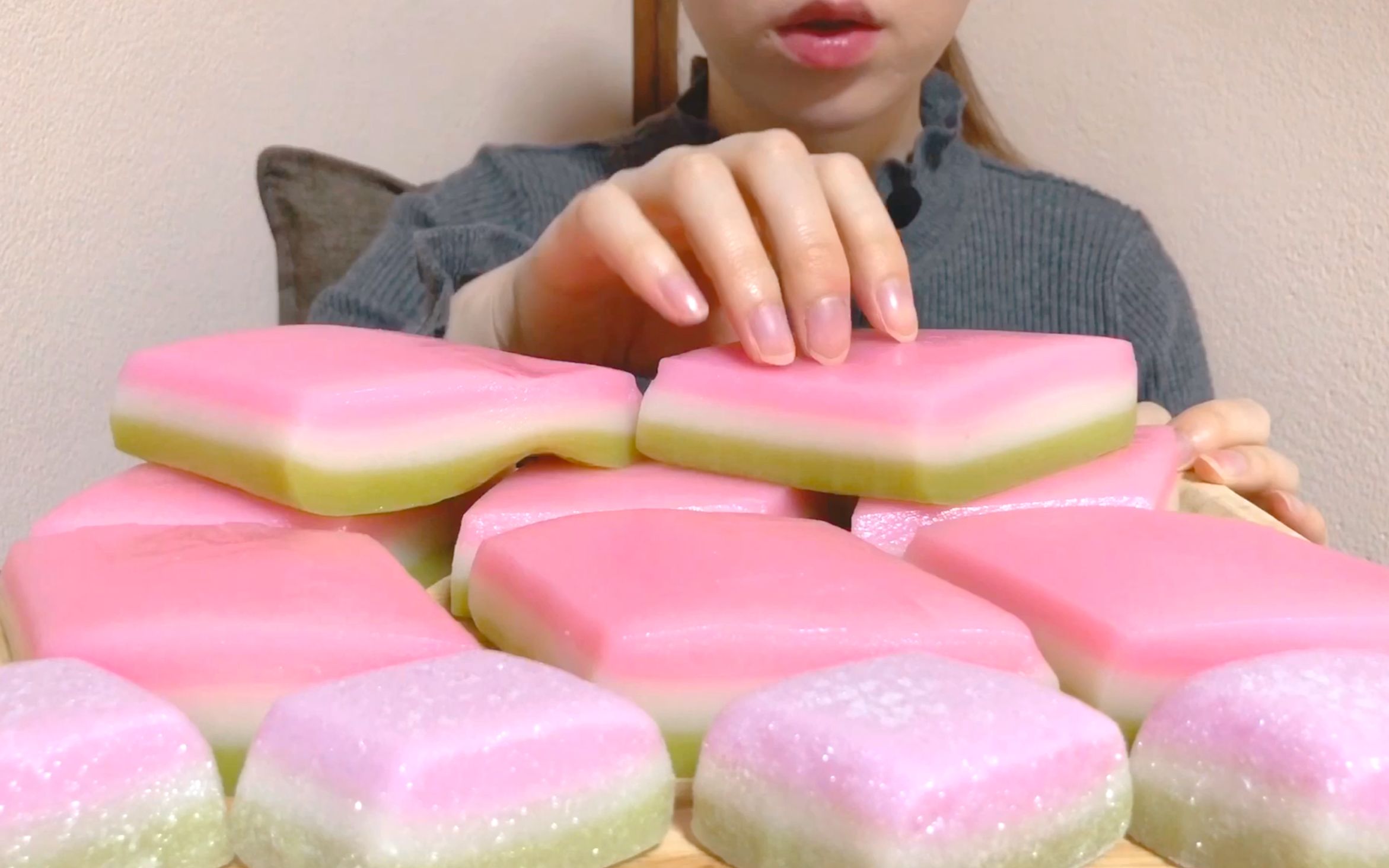 ☆ りーめいLǐmei ☆ 雏祭女儿节甜点三色菱饼 食音咀嚼音