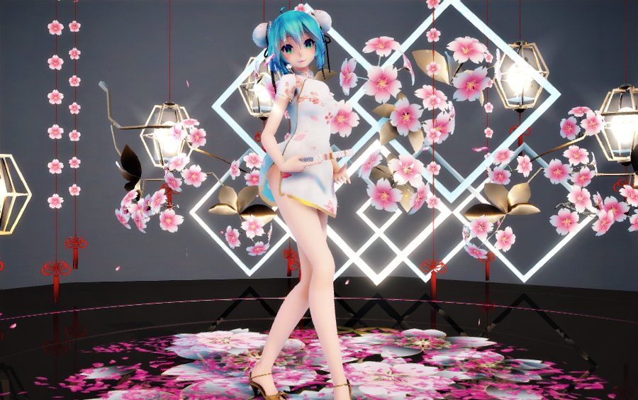 【1080p/60fps】寄明月-唯美古风樱花旗袍初音重制版