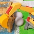 工程车动画：挖掘机来建造巨大的水车