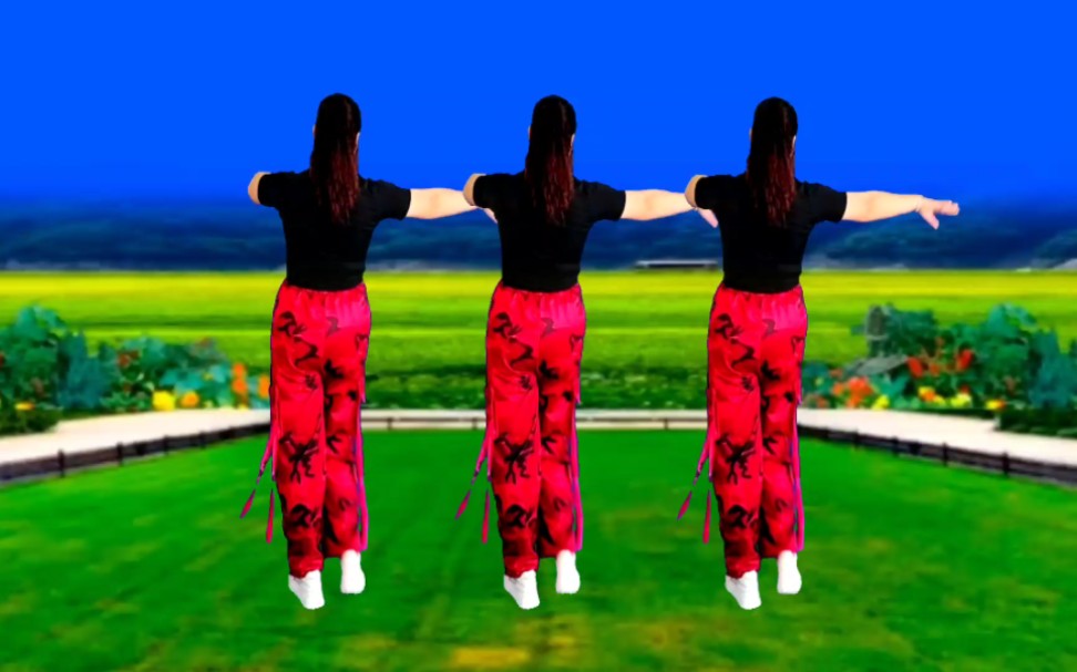 精选民歌广场舞《黑山姑娘唱山歌》背面演示，简单欢快易学