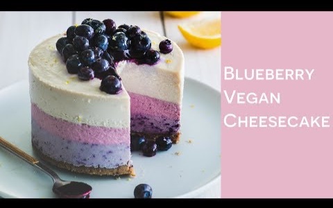 纯素蓝莓起士蛋糕<strong>blueberryvegan</strong>cheesecake