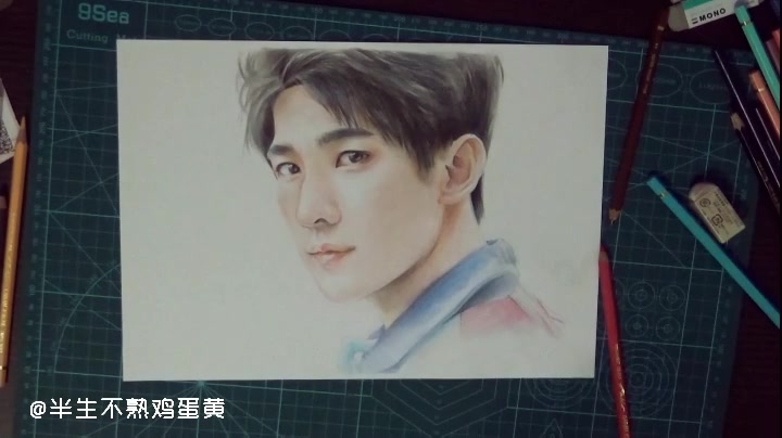 【彩铅】杨洋_绘画_生活_bilibili_哔哩哔哩