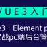 vue3基础入门，vue3.0 + element plus实战pc端后台管理，从零到一设计pc端项目，就业，面试，we