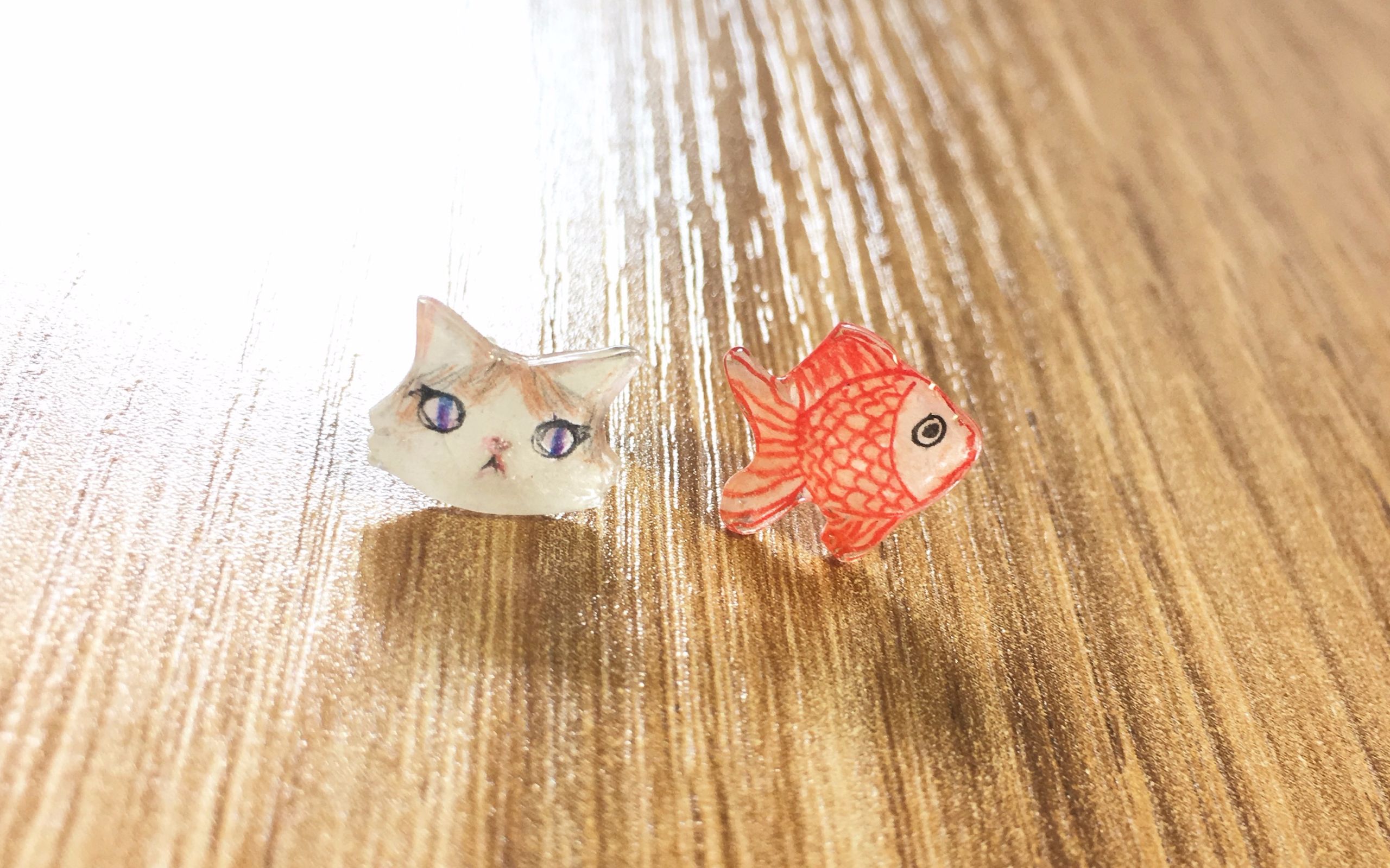 【热缩片】猫咪 鱼耳钉