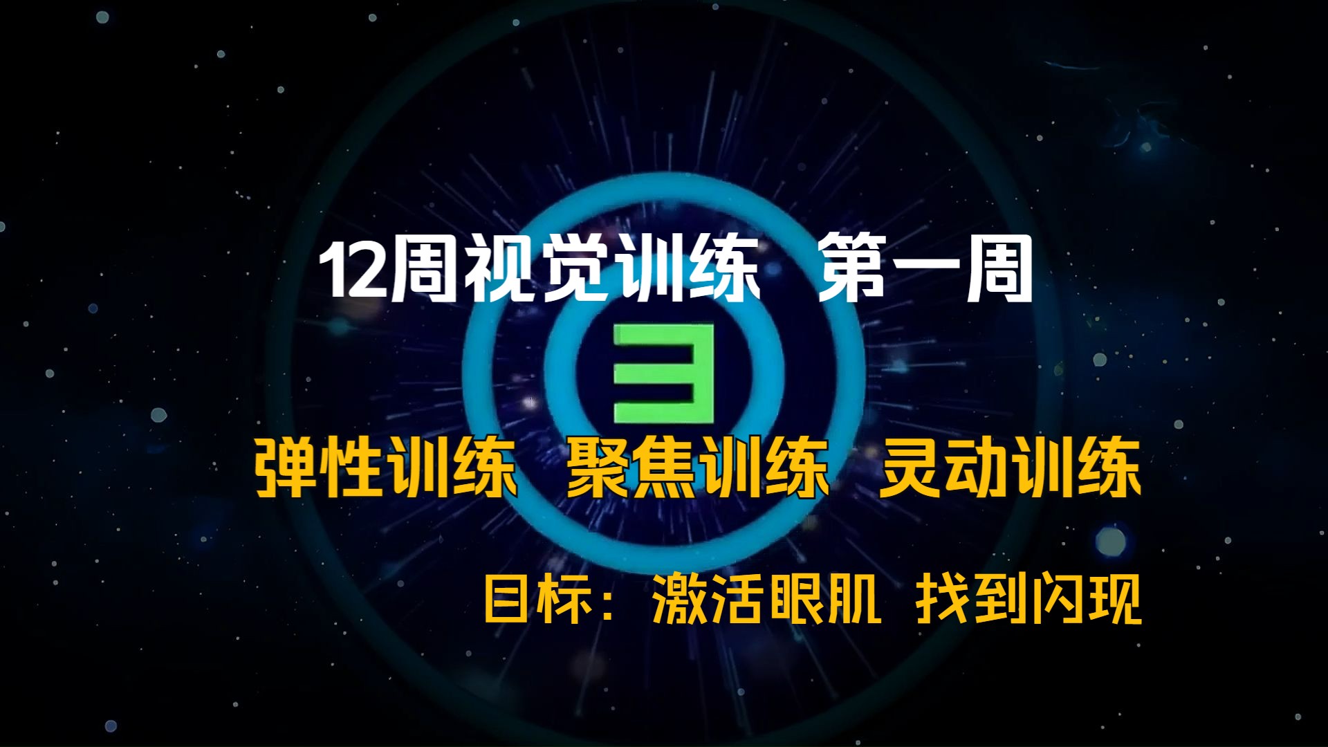 12 周视觉训练 第一周 激活眼肌 找到闪现 改善视力